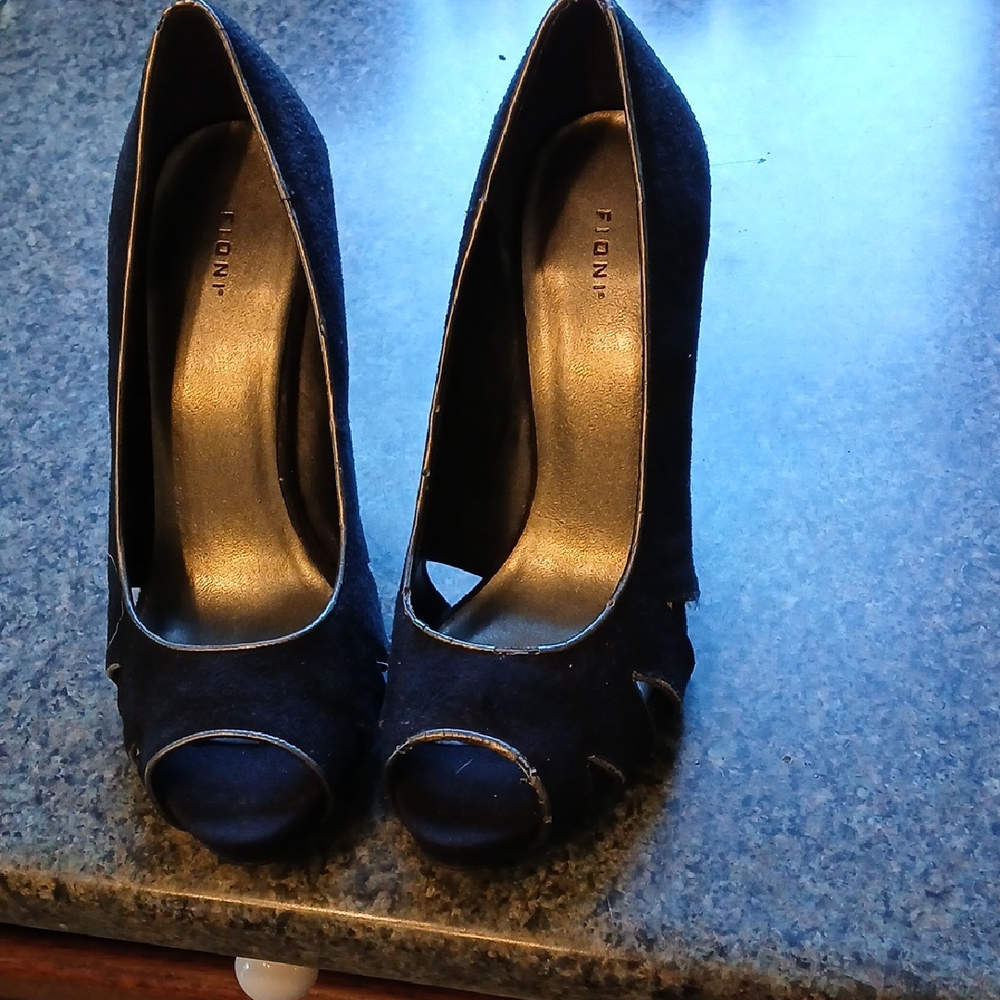 FIONI Clothing Women's Elegant Black Peep Toe Heels
